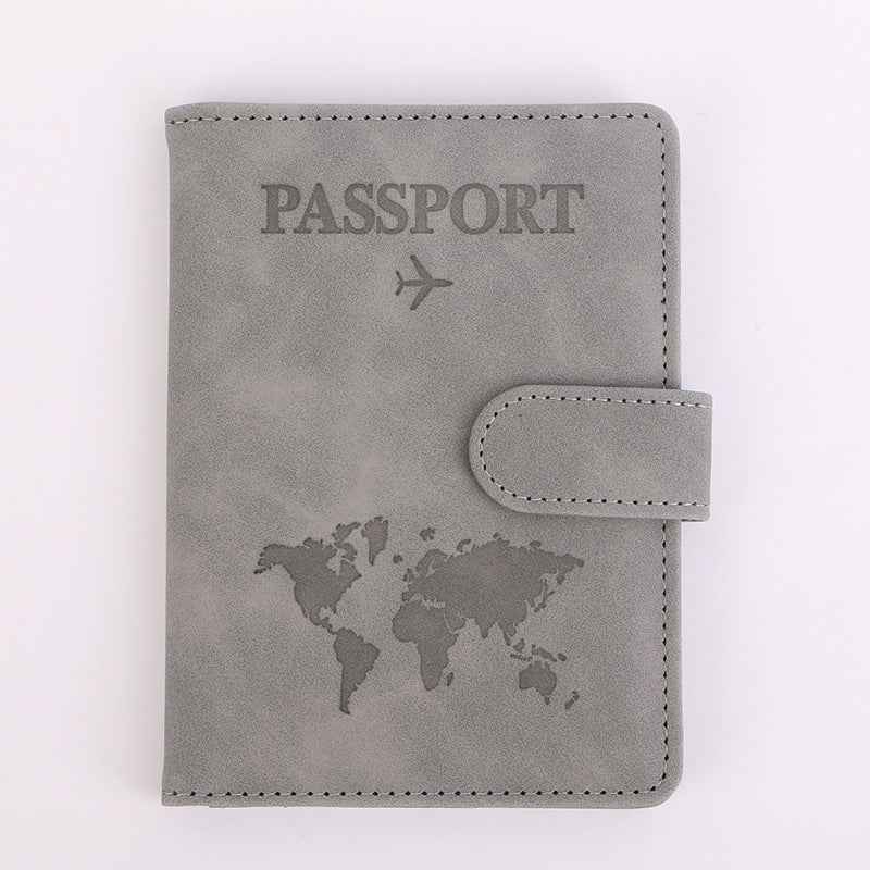 1Pc Anti Theft Travel Passport Card Bag, Multifunctional Passport Protection Cover, Multi Card Passport Clip, PU Leather Wallet