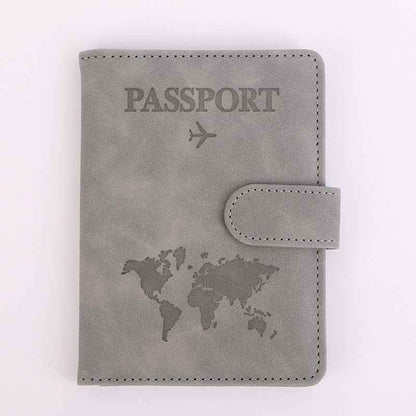1Pc Anti Theft Travel Passport Card Bag, Multifunctional Passport Protection Cover, Multi Card Passport Clip, PU Leather Wallet