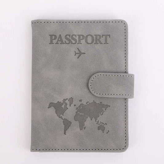 1Pc Anti Theft Travel Passport Card Bag, Multifunctional Passport Protection Cover, Multi Card Passport Clip, PU Leather Wallet