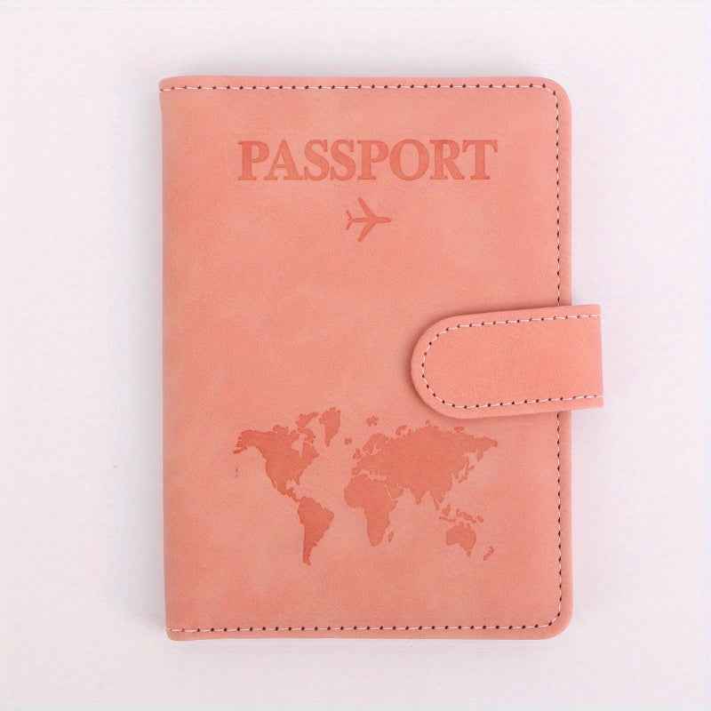 1Pc Anti Theft Travel Passport Card Bag, Multifunctional Passport Protection Cover, Multi Card Passport Clip, PU Leather Wallet