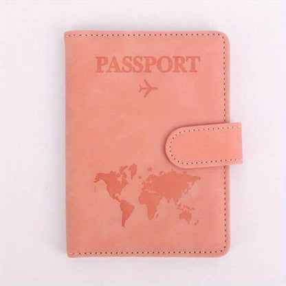1Pc Anti Theft Travel Passport Card Bag, Multifunctional Passport Protection Cover, Multi Card Passport Clip, PU Leather Wallet
