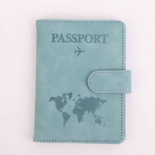 1Pc Anti Theft Travel Passport Card Bag, Multifunctional Passport Protection Cover, Multi Card Passport Clip, PU Leather Wallet