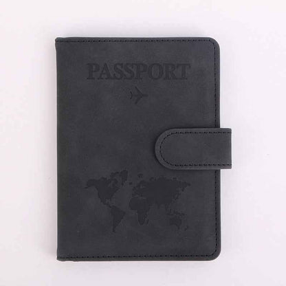 1Pc Anti Theft Travel Passport Card Bag, Multifunctional Passport Protection Cover, Multi Card Passport Clip, PU Leather Wallet