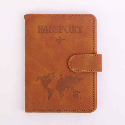 1Pc Anti Theft Travel Passport Card Bag, Multifunctional Passport Protection Cover, Multi Card Passport Clip, PU Leather Wallet
