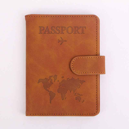 1Pc Anti Theft Travel Passport Card Bag, Multifunctional Passport Protection Cover, Multi Card Passport Clip, PU Leather Wallet