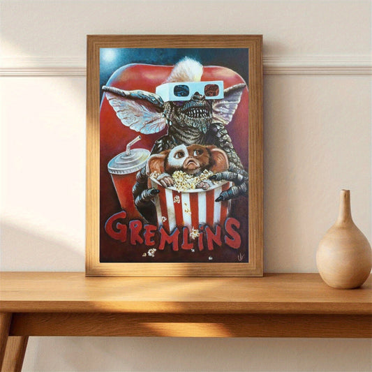 1pc Gremlins Canvas Poster - Frameless Retro Movie Art Wall Decor, Nostalgic Pop Culture Canvas Print for Living Room, Home Theater, 80s Movie Memorabilia, Geek Gift, Collector's Item, 30.48x45.72cm SS69