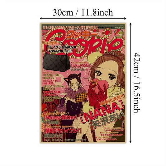 1pc Japanese Manga Kraft Paper Wall Art Prints Decor - Nana Anime Poster, Retro Picture, Vintage Posters, Abstract Room Aesthetic, Holiday Gifts, For Bedroom, Dorm, Cafe SS69