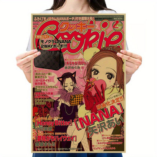 1pc Japanese Manga Kraft Paper Wall Art Prints Decor - Nana Anime Poster, Retro Picture, Vintage Posters, Abstract Room Aesthetic, Holiday Gifts, For Bedroom, Dorm, Cafe SS69