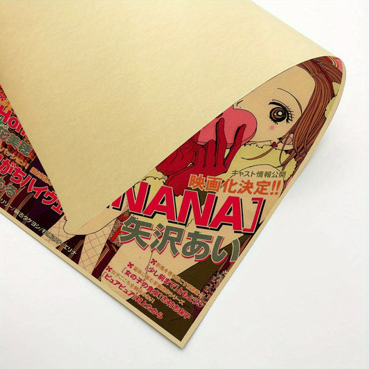 1pc Japanese Manga Kraft Paper Wall Art Prints Decor - Nana Anime Poster, Retro Picture, Vintage Posters, Abstract Room Aesthetic, Holiday Gifts, For Bedroom, Dorm, Cafe SS69
