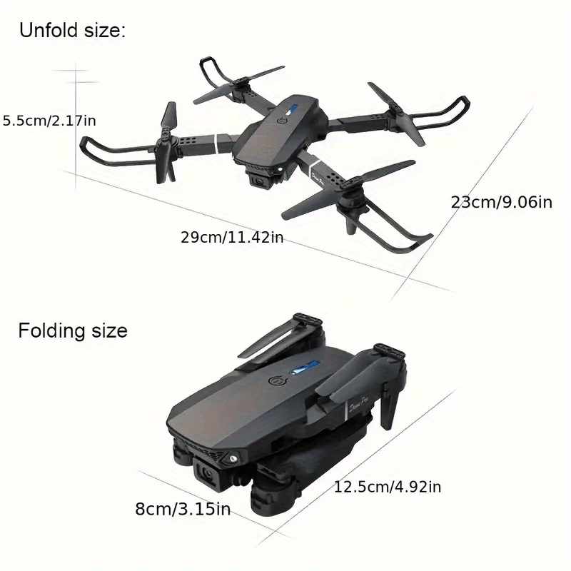 E88 Pro Version 2025 HD Dual Camera Drone with Screen Control - No Cellphone Required, One-Key Takeoff, Wi-Fi App Control, USB Charging, Durable & Reliable, Ideal for Beginners, Perfect Gift for Outdoor Camping and Vloggin SS69