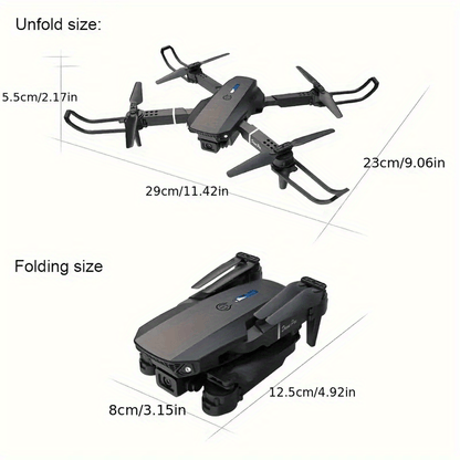 E88 Pro Version 2025 HD Dual Camera Drone with Screen Control - No Cellphone Required, One-Key Takeoff, Wi-Fi App Control, USB Charging, Durable & Reliable, Ideal for Beginners, Perfect Gift for Outdoor Camping and Vloggin SS69