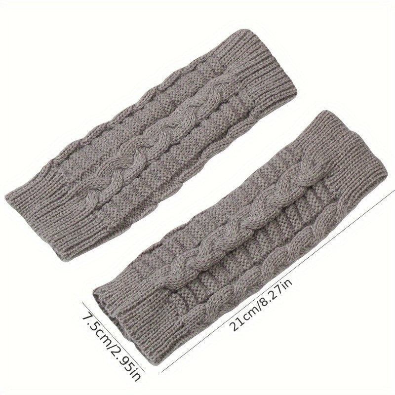 [Cozy Comfort] Women'S White Half-Finger Gloves - Elastic Fingerless Warmth, Stretchy & Comfortable for Winter Touchscreen Use, Winter Gloves SS69