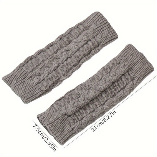 [Cozy Comfort] Women'S White Half-Finger Gloves - Elastic Fingerless Warmth, Stretchy & Comfortable for Winter Touchscreen Use, Winter Gloves SS69