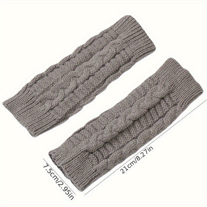 [Cozy Comfort] Women'S White Half-Finger Gloves - Elastic Fingerless Warmth, Stretchy & Comfortable for Winter Touchscreen Use, Winter Gloves SS69