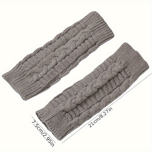 [Cozy Comfort] Women'S White Half-Finger Gloves - Elastic Fingerless Warmth, Stretchy & Comfortable for Winter Touchscreen Use, Winter Gloves SS69
