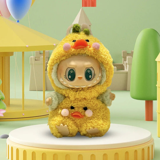 17cm Mini Plush Doll's Clothes Outfit Accessories for Korea Kpop Labubu Dolls Sit Party Overalls Clothing Gift （Only clothes） - SS69