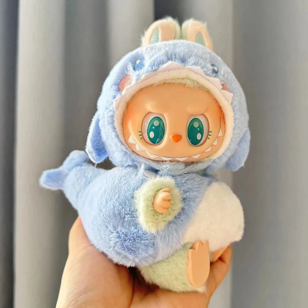 17cm Mini Plush Doll's Clothes Outfit Accessories for Korea Kpop Labubu Dolls Sit Party Overalls Clothing Gift （Only clothes） - SS69