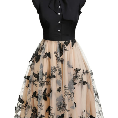 Black 1950s Butterfly Patchwork Classic Clothing SS69 25.69 Black / XXL