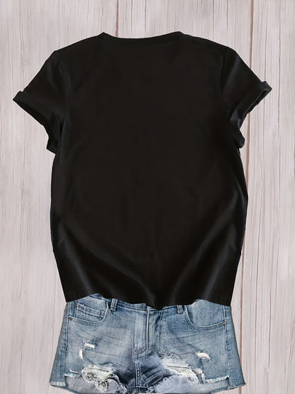 180g Women's Casual Crew Neck Short Sleeve T-Shirt, 100% Knit Fabric, All - Season Comfort Fit with Bold Pop Art Graphic Print, Round Neck Athletic Top for Adults, Everyday Tshirt | Artistic Fashion | Machine Washable, Ladies T - SS69