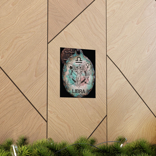 Libra Zodiac Matte Poster — Vintage Scales Astrology Wall Art