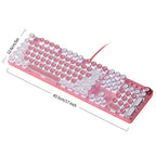 YINDIAO Pink Mechanical Keyboard with Cherry Switches - Retro Punk Design, Backlit Gaming Keyboard for Office & Home Use, Office Keyboard | Pink Keyboard | Nonslip Texture SS69