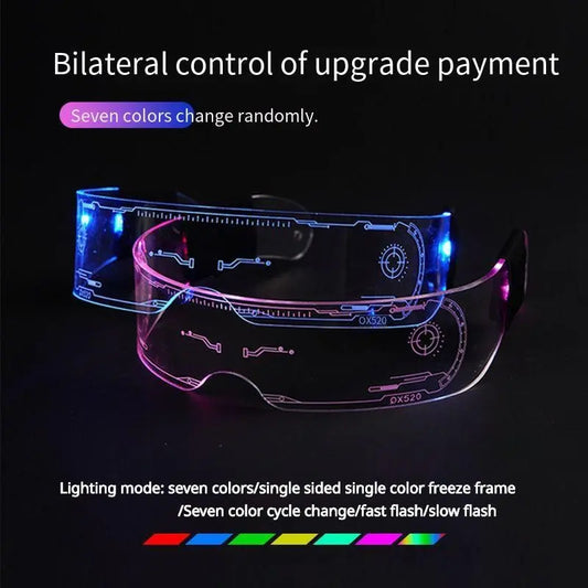 1PC LED Glasses Punk Style Light Up Glasses With Fantasy 7 Colors - SS69