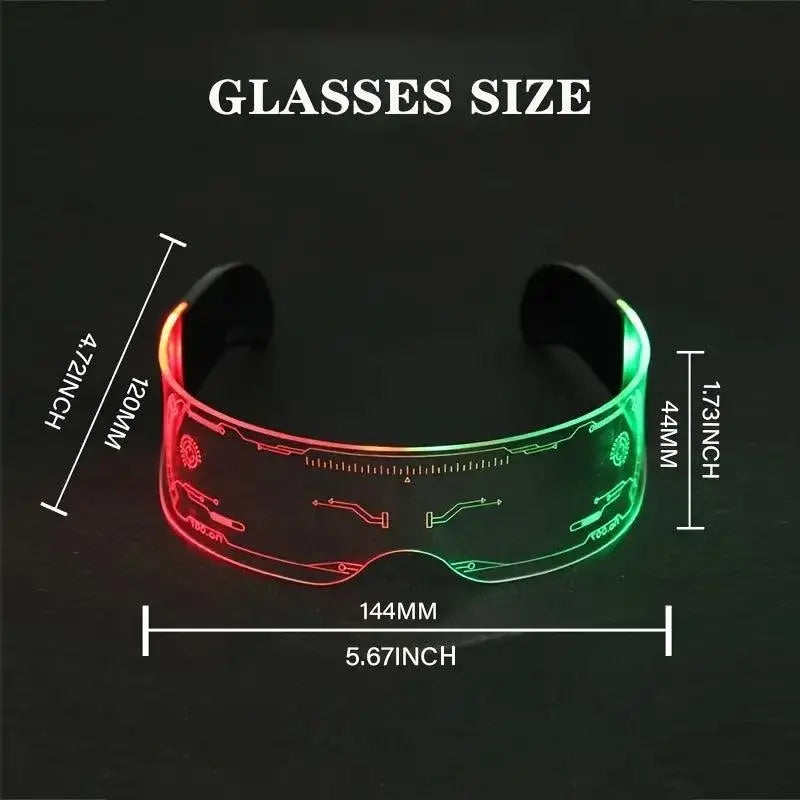 1PC LED Glasses Punk Style Light Up Glasses With Fantasy 7 Colors SS69