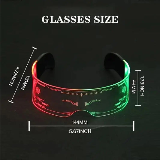 1PC LED Glasses Punk Style Light Up Glasses With Fantasy 7 Colors SS69