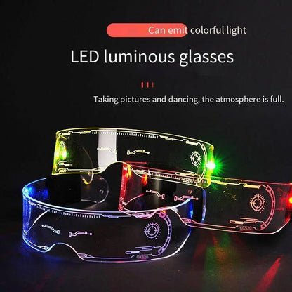 1PC LED Glasses Punk Style Light Up Glasses With Fantasy 7 Colors SS69