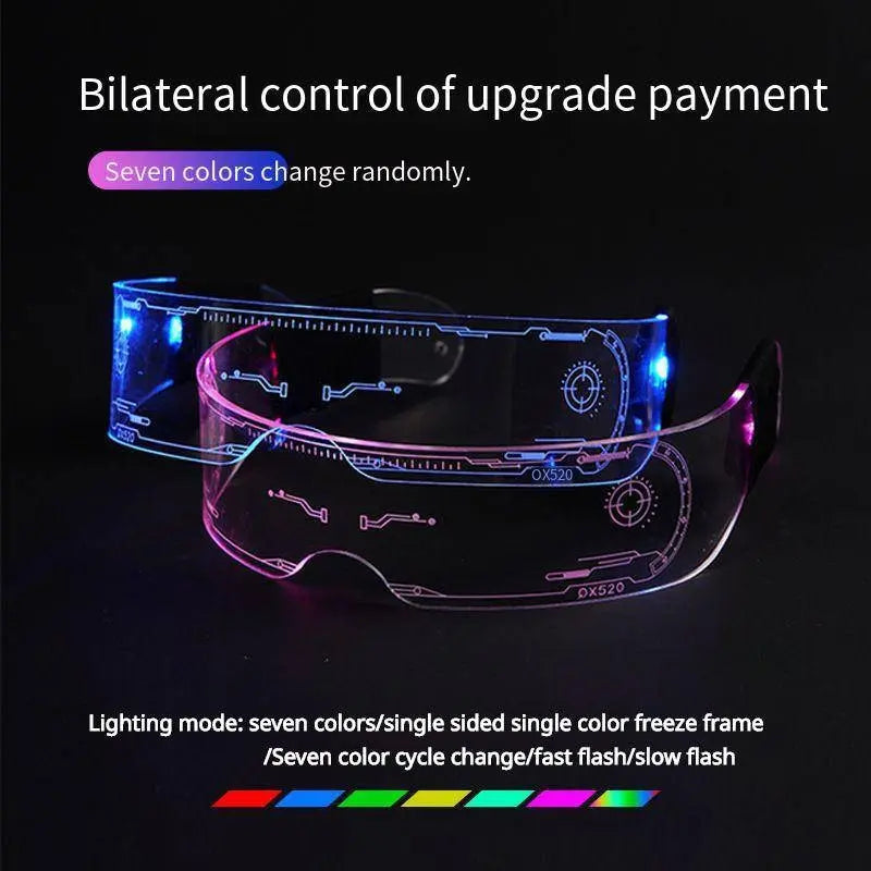 1PC LED Glasses Punk Style Light Up Glasses With Fantasy 7 Colors SS69