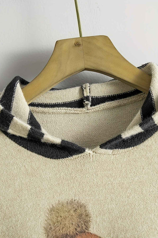 [Cute Sweater] Cute Dachshund Dog Plus Size Women's Casual Round Neck Long Sleeve Sweater | 3D Digital Print, Navy Blue, Cozy Fall Winter Top, Dog Sweater, Winter Comfort Clothing, Texture