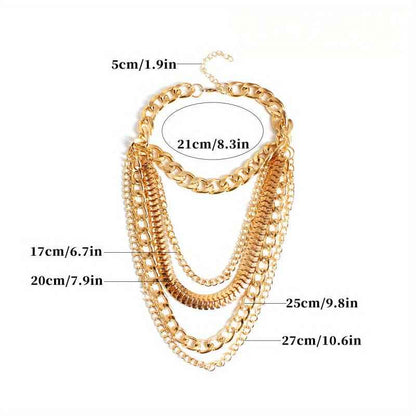 Gothic Punk Platform High Heels with Multi-Layer Chain Tassel Ankle Strap - Black & Chunky Heels, Year-Round Wearable Statement for Parties, Valentine's Day, Everyday (Durable Chain Foot Accessories)