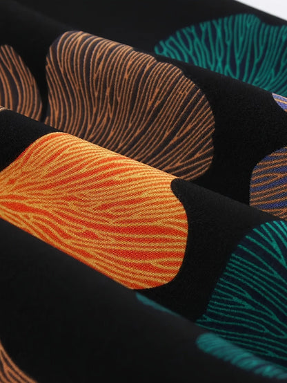 [Pink Floral Dress] Polyester Women's Pink Floral A-Line Dress - Long Sleeves, Round Neck, Machine Washable, Belt Detail, Perfect for Spring/Summer SS69