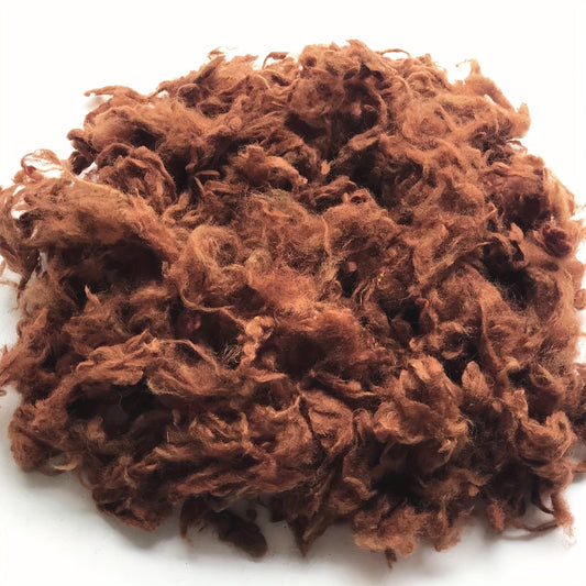 Pure Curled Alpaca Fiber – 100g/3.53oz Dyeing with Materials, Clean and Medium-Soft Texture Multi-Use Wool Curls, Ideal for Felting, Yarn Spinning, Knitting Projects, Art Dolls, Textile Figures, Tapestry Accents, Home Decor SS69 21.69 Dark Brown / 100 G