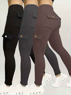 Plus Size, Three-Pack Plus Size Solid Color High-Waisted Stretchy Jeans