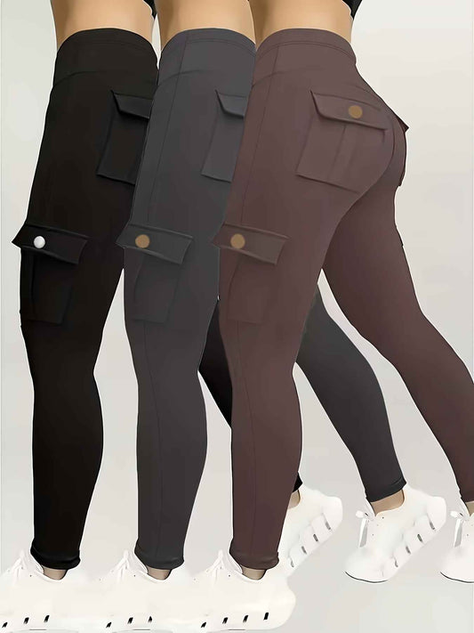 Plus Size, Three-Pack Plus Size Solid Color High-Waisted Stretchy Jeans