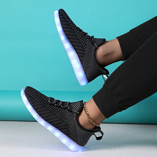 LED Light-Up Casual Sneakers - USB Rechargeable, Colorful Glowing Shoes for Men and Women, Breathable, Lightweight, Durable, All-Season Running Shoes, Casual Footwear | Vibrant Casual Shoes | Lightweight Footwear SS69