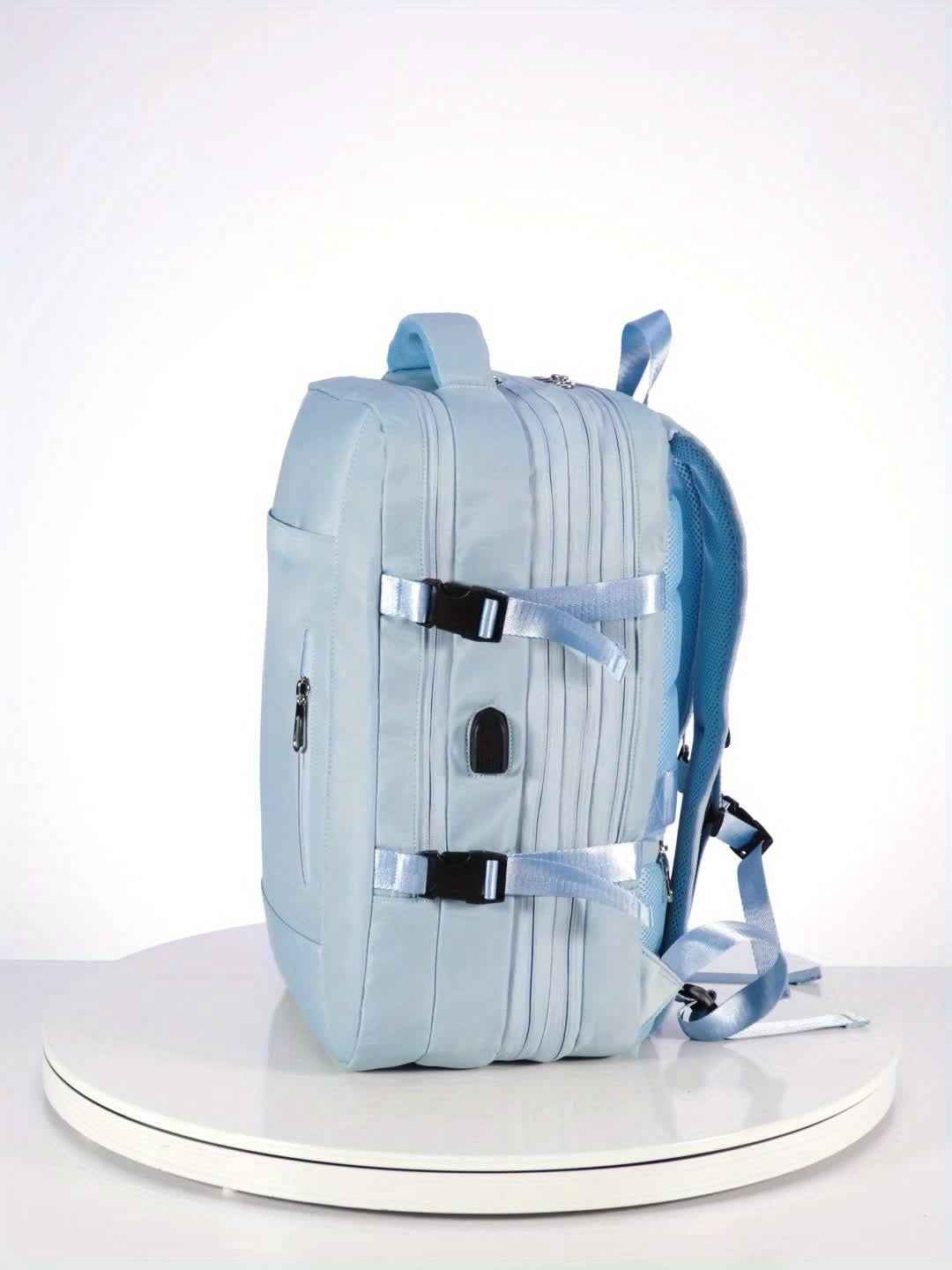 [Lightweight|Large Capacity] Lightweight Large Capacity Backpack | 15.6" Tablet/15" Laptop Compatible, 20+1 Compartments, Padded Shoulder Straps, Golden-Tone Hardware, Soft Shell School Travel Backpack for Women & Men, White