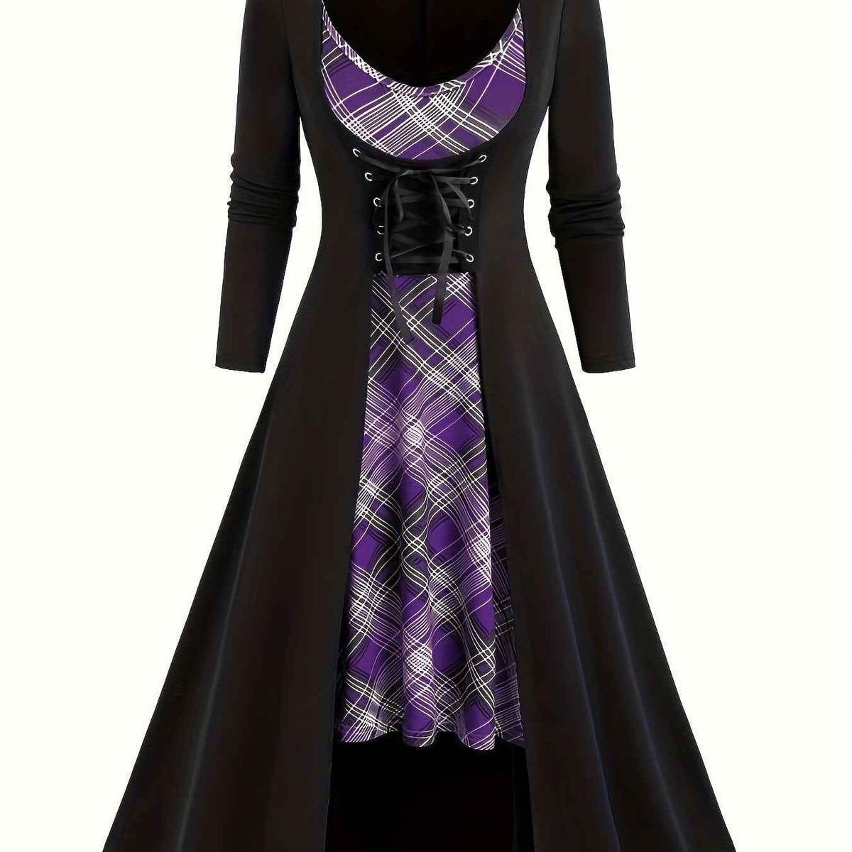 [Gothic Renaissance Dress] Gothic Corset Renaissance Dress | Women's Long Halloween Costume Fashion Princess Dress + Suspender Dress Two-piece Set