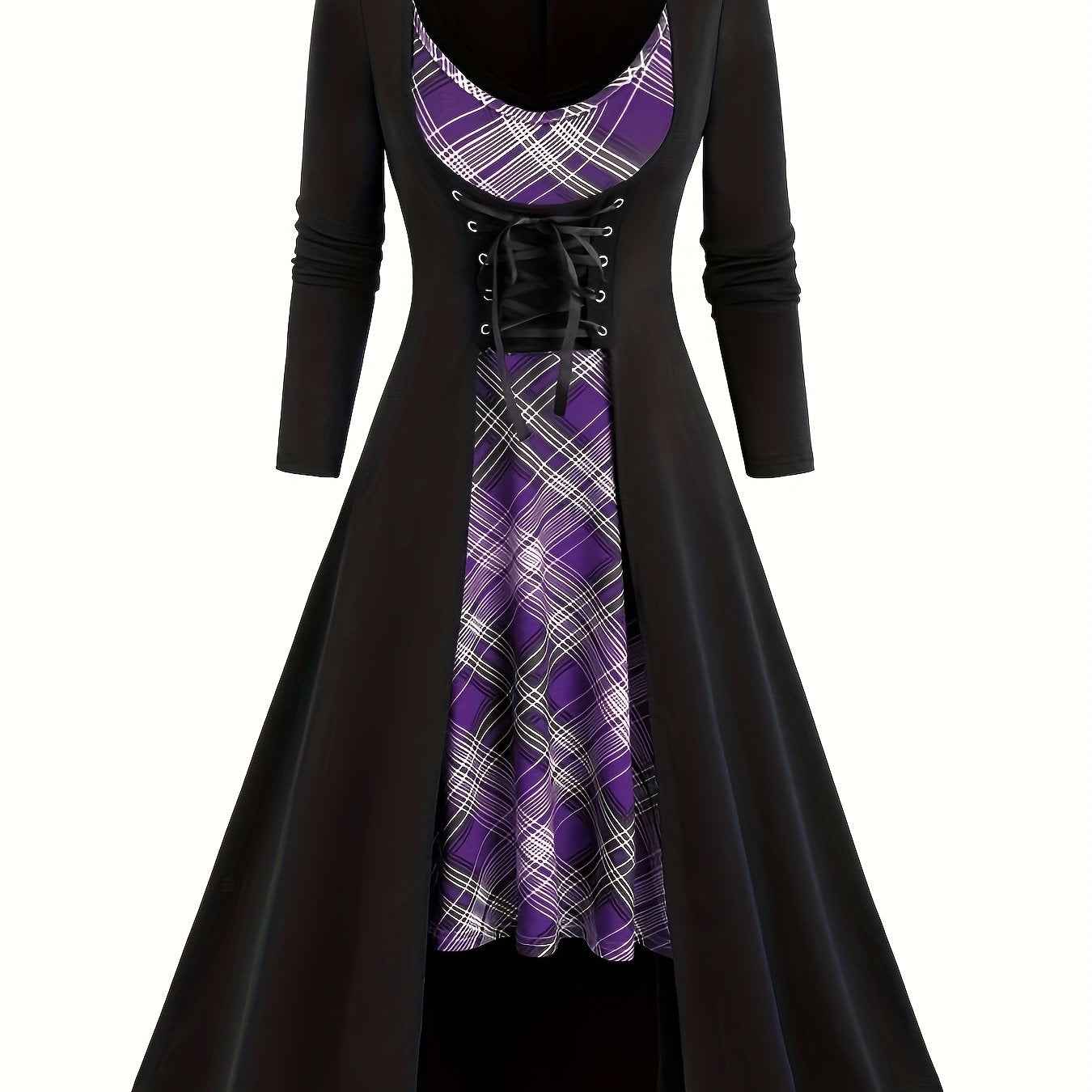 [Gothic Renaissance Dress] Gothic Corset Renaissance Dress | Women's Long Halloween Costume Fashion Princess Dress + Suspender Dress Two-piece Set