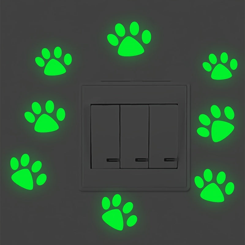 PawPals 1 Set Modern Glow-in-the-Dark Paw Print Wall Decals, Plastic Light-Up Animal Claw Stickers for Bedroom, Living Room, Entryway - Pet-Friendly Home Decor Switch and Light Wall Stickers SS69 8.69 ZZ1107
