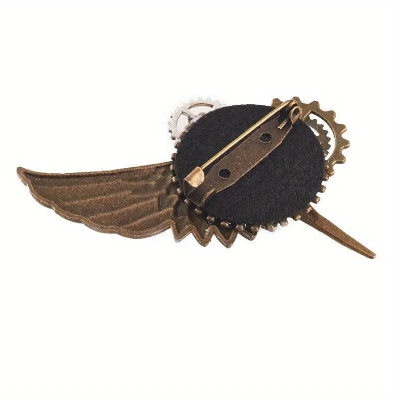 1pc Bird Bone Gear Brooch, Wings Design, Gothic Pin, Accessories For Men Daily Life Formal Events Performance, Great Gift SS69