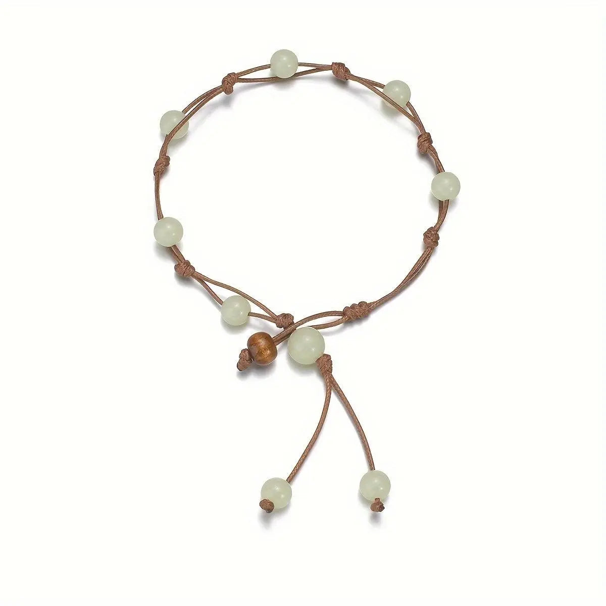 1pc Bohemian Style Retro Glow-in-the-Dark Acrylic Bead Anklet, Fashion Vacation Single Strand Foot Jewelry Gift for Party For Music Festival SS69
