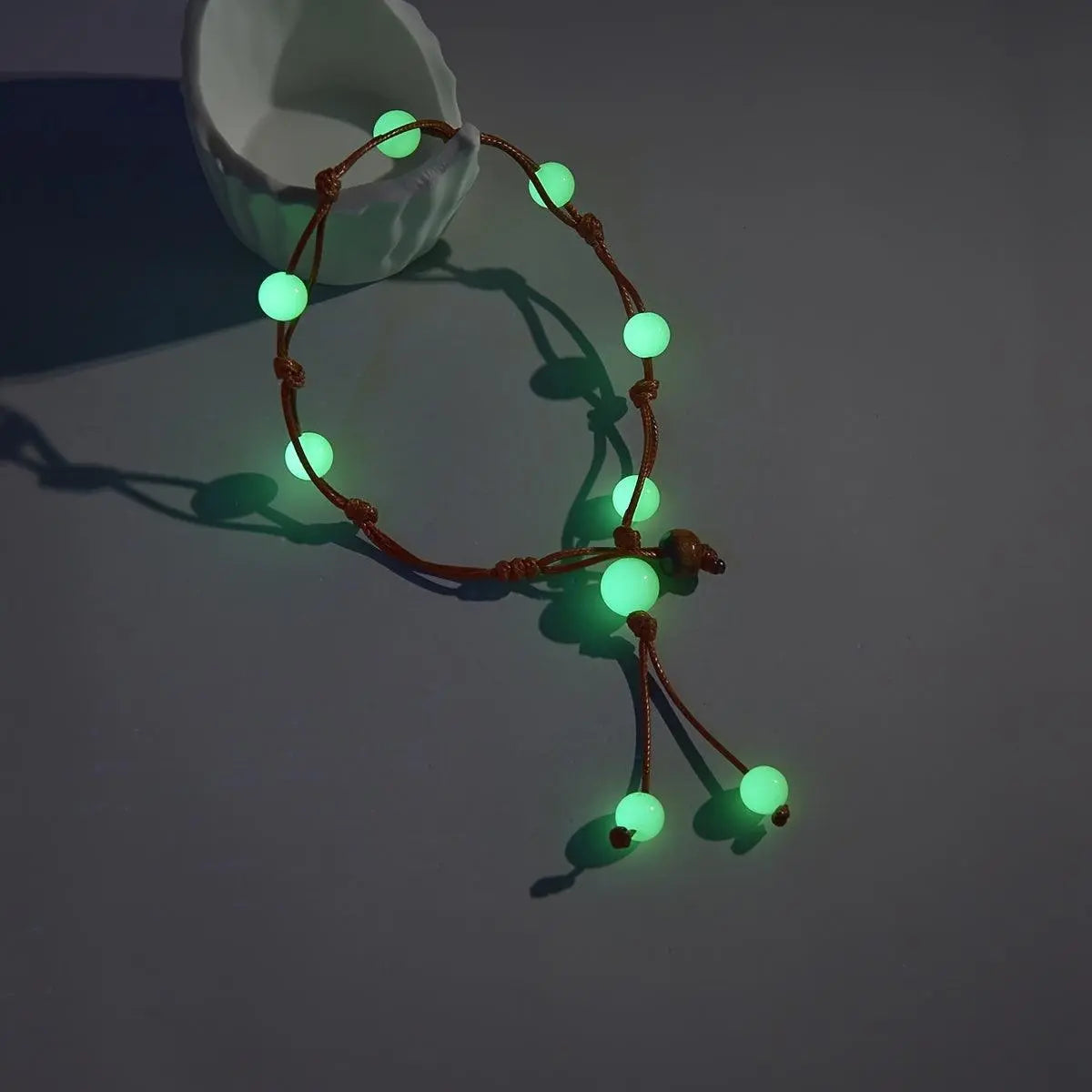 1pc Bohemian Style Retro Glow-in-the-Dark Acrylic Bead Anklet, Fashion Vacation Single Strand Foot Jewelry Gift for Party For Music Festival SS69