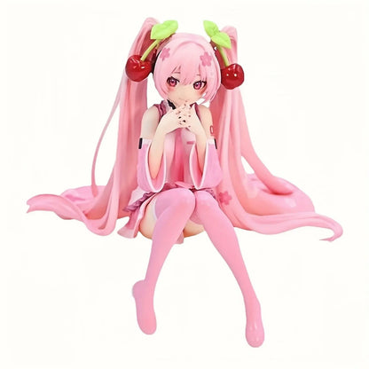 1pc Cute Anime Figures Cake Toppers Pink, Pretty Girl With Cherry Action Figures Girls Model Collection Gifts For Girls And Boys - SS69