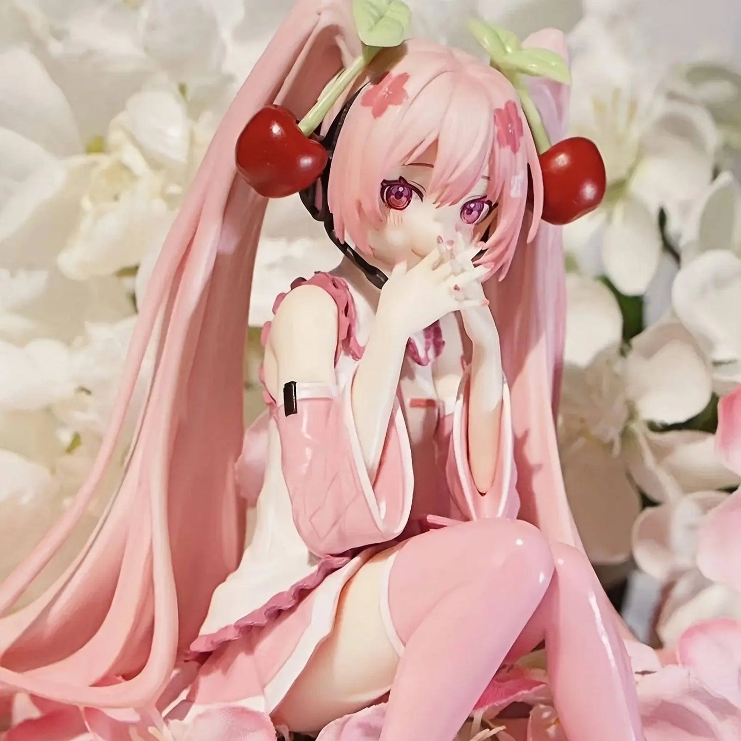 1pc Cute Anime Figures Cake Toppers Pink, Pretty Girl With Cherry Action Figures Girls Model Collection Gifts For Girls And Boys - SS69