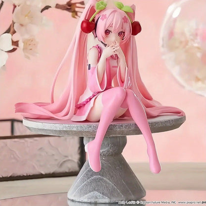 1pc Cute Anime Figures Cake Toppers Pink, Pretty Girl With Cherry Action Figures Girls Model Collection Gifts For Girls And Boys - SS69