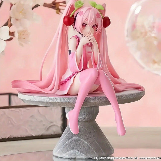 1pc Cute Anime Figures Cake Toppers Pink, Pretty Girl With Cherry Action Figures Girls Model Collection Gifts For Girls And Boys - SS69