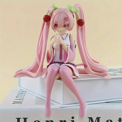1pc Cute Anime Figures Cake Toppers Pink, Pretty Girl With Cherry Action Figures Girls Model Collection Gifts For Girls And Boys - SS69