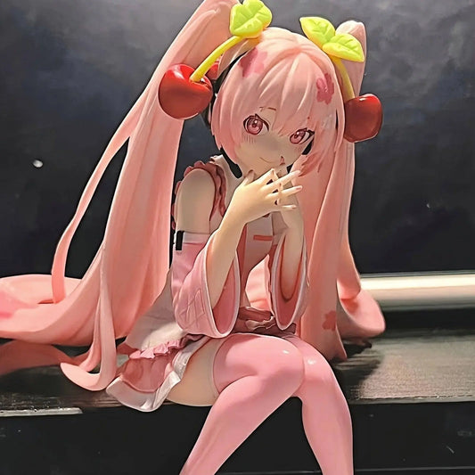 1pc Cute Anime Figures Cake Toppers Pink, Pretty Girl With Cherry Action Figures Girls Model Collection Gifts For Girls And Boys - SS69